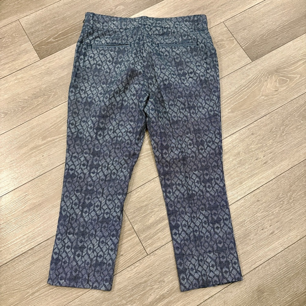 Cartonnier for Anthropologie Blue Cropped Charlie Trousers Size 12 - Picture 2 of 8